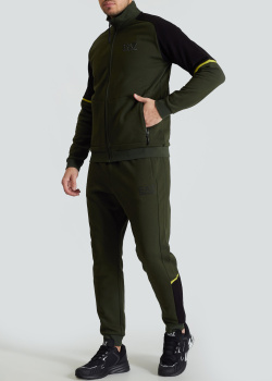 Спортивный костюм цвета хаки EA7 Emporio Armani с черными вставками, фото